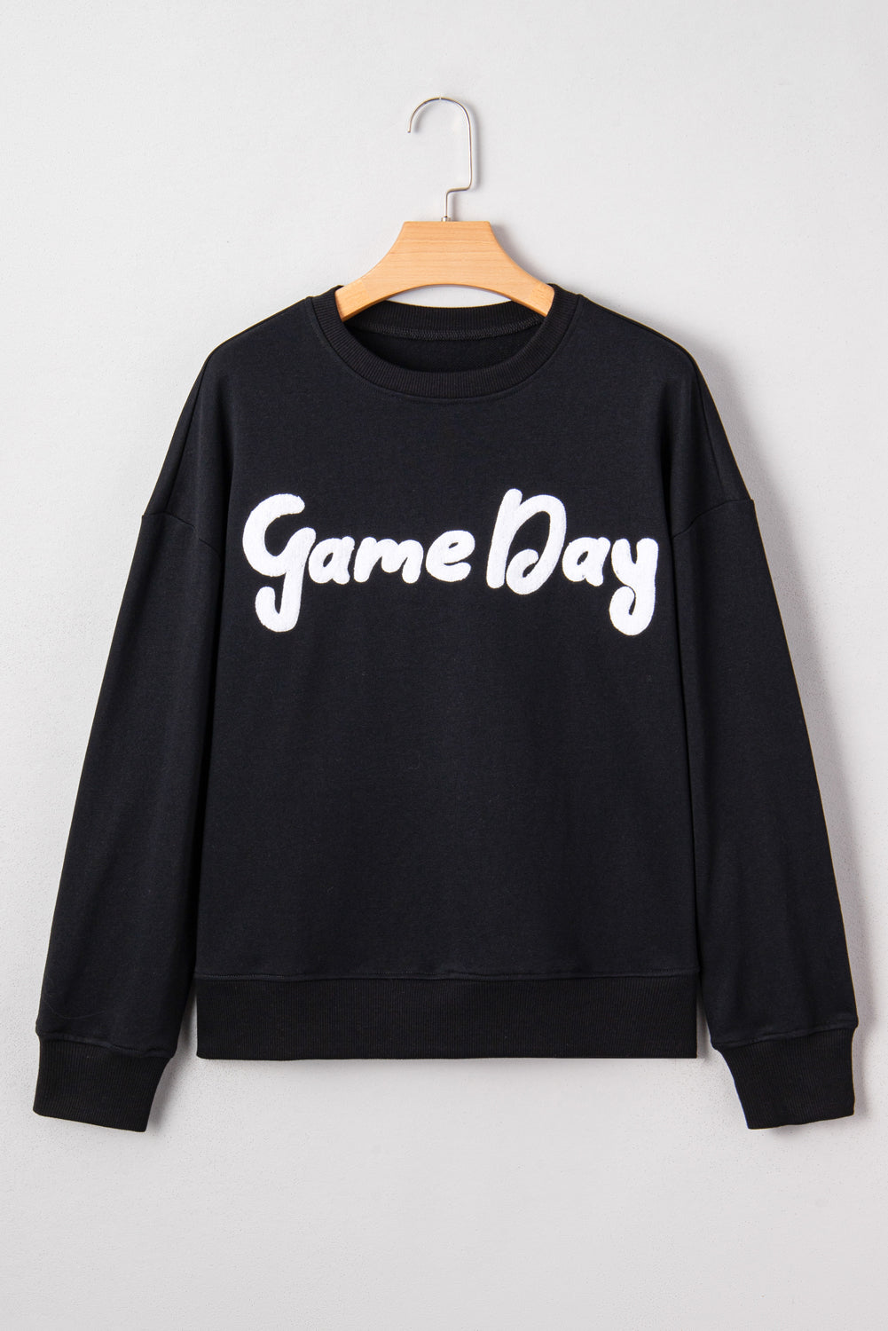 Black Chenille Game Day Graphic Sweatshirt