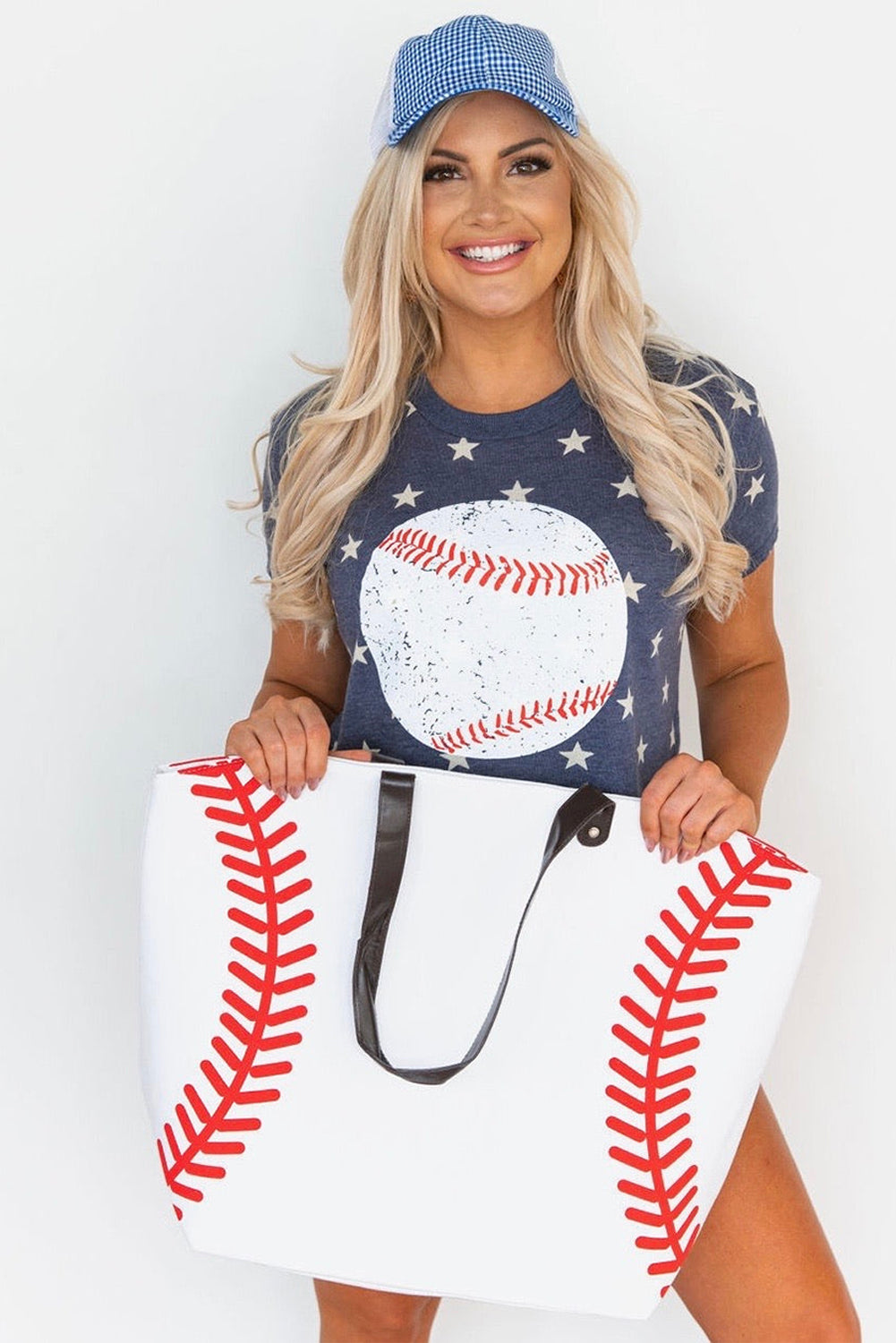 Baseball Canvas Large Tote Bag