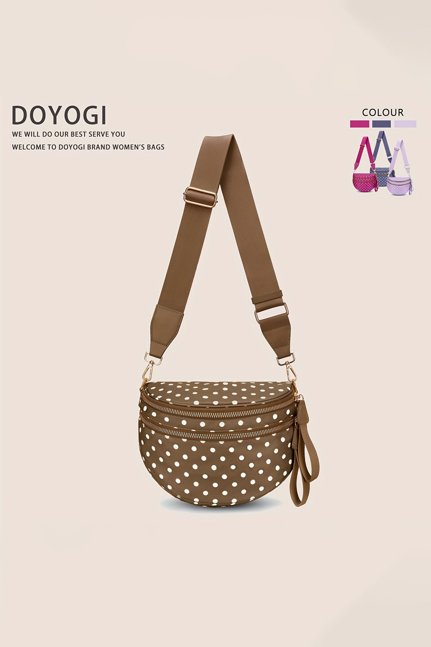 Double Zip Fashion Crossbody Bag