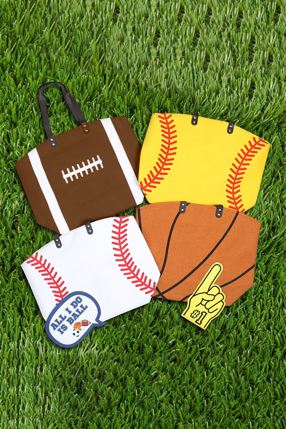 Baseball Canvas Large Tote Bag