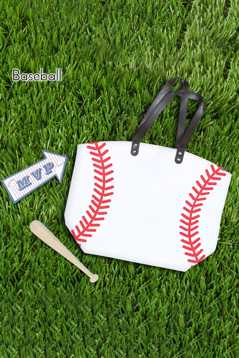 Baseball Canvas Large Tote Bag