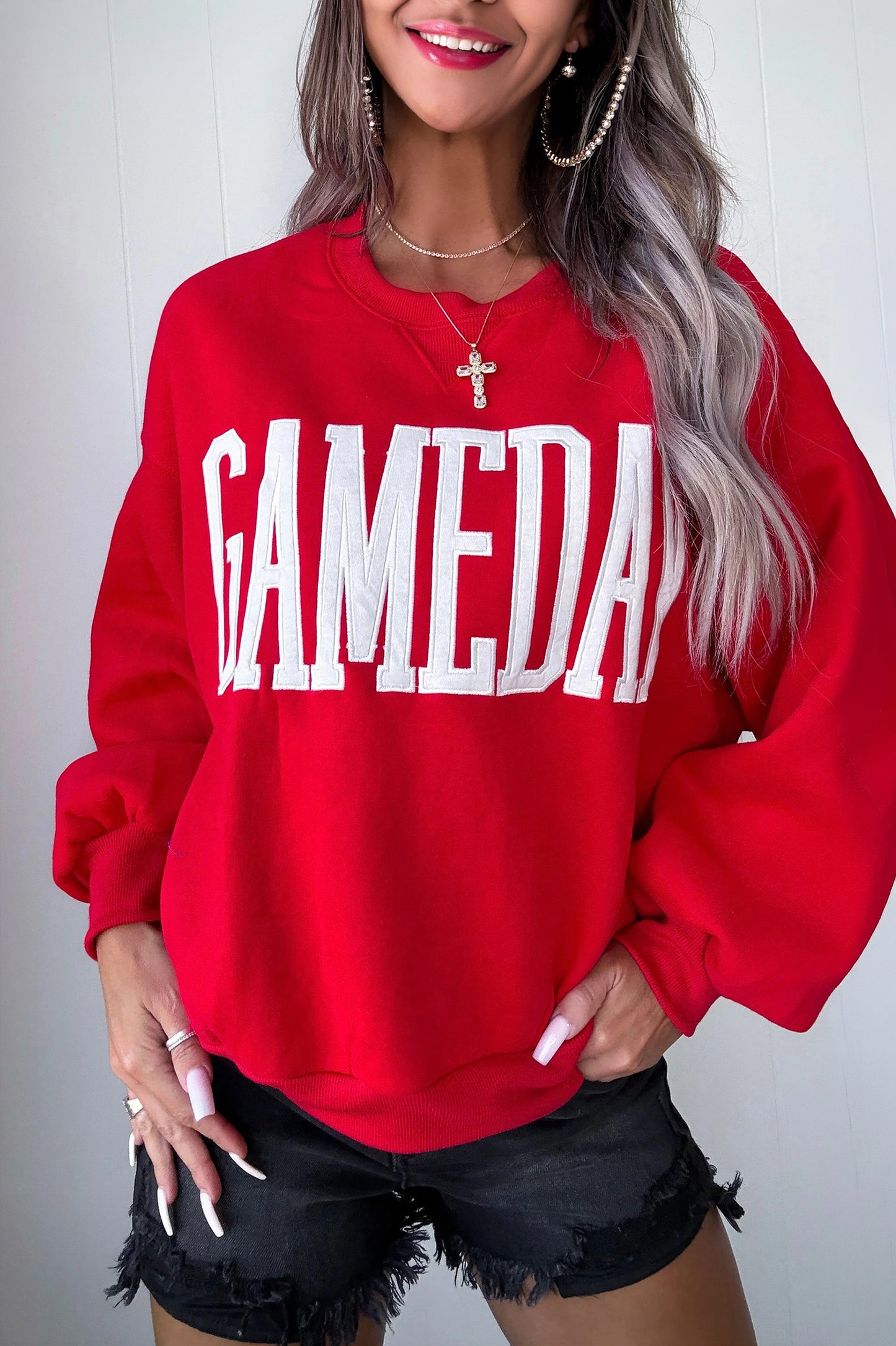 GAMEDAY Embroidered Patch Sweatshirt