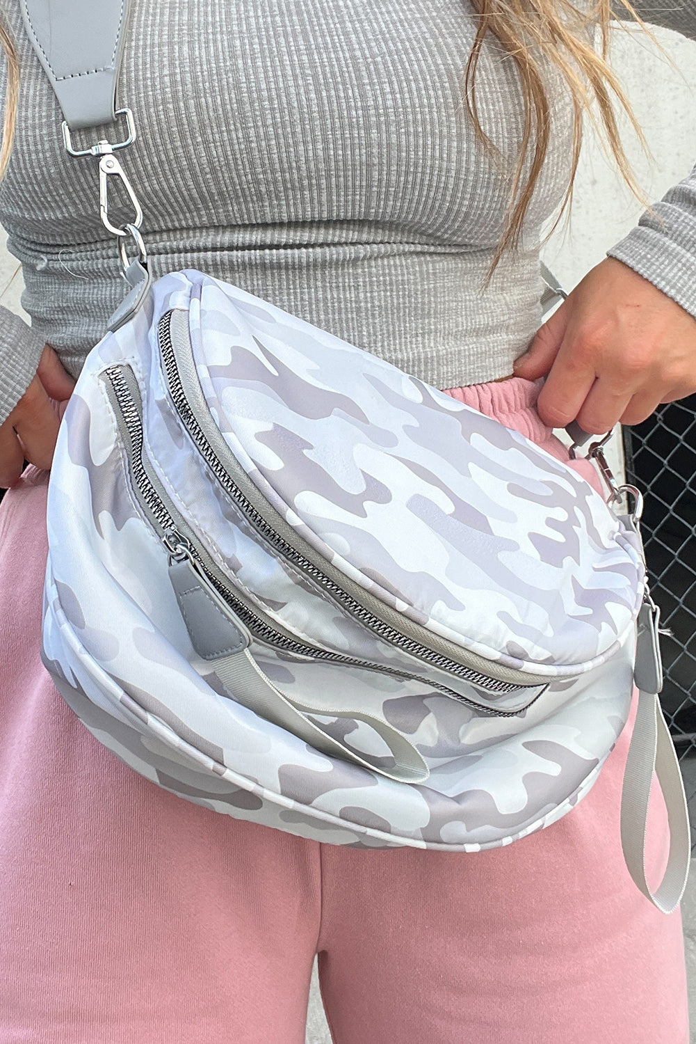 Double Zip Fashion Crossbody Bag